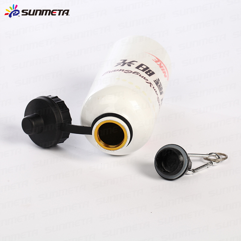 Bicicleta de aleación de aluminio deportes hervidor montaña bicicleta agua taza de transferencia de calor impresión olla de aluminio blanco 400ml 500ml