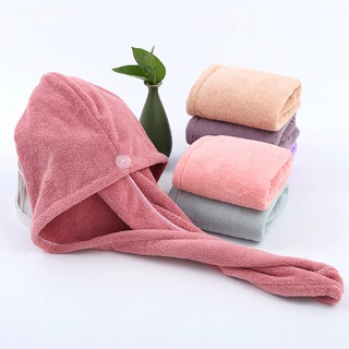 干发帽女干发巾珊瑚绒加厚吸水包头巾抖音同款logo一件代发速干