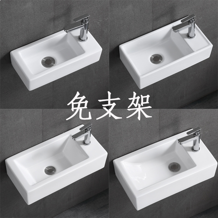 Wall-Mounted Ceramic Washbasin Single Basin Bathroom Countertop Basin Mini Hanging Basin Bathroom Balcony Washbasin Small Square Wall-Mounted Ceramic Washbasin Single Basin Bathroom Countertop Basin Mini Hanging Basin Bathroom Balcony Washbasin Small Square