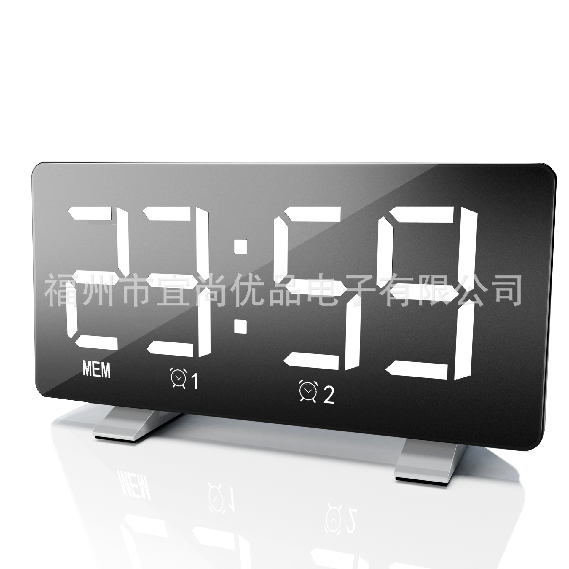 跨境亚马逊热卖 和弦音双闹钟 LED大屏显示电子钟 大屏数字闹钟