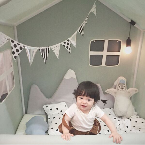 ins Children's Pure Cotton Anti-collision Snow Mountain Decoration Bed Wai Baby's Baby Bedding Splicing Removable and Washable
