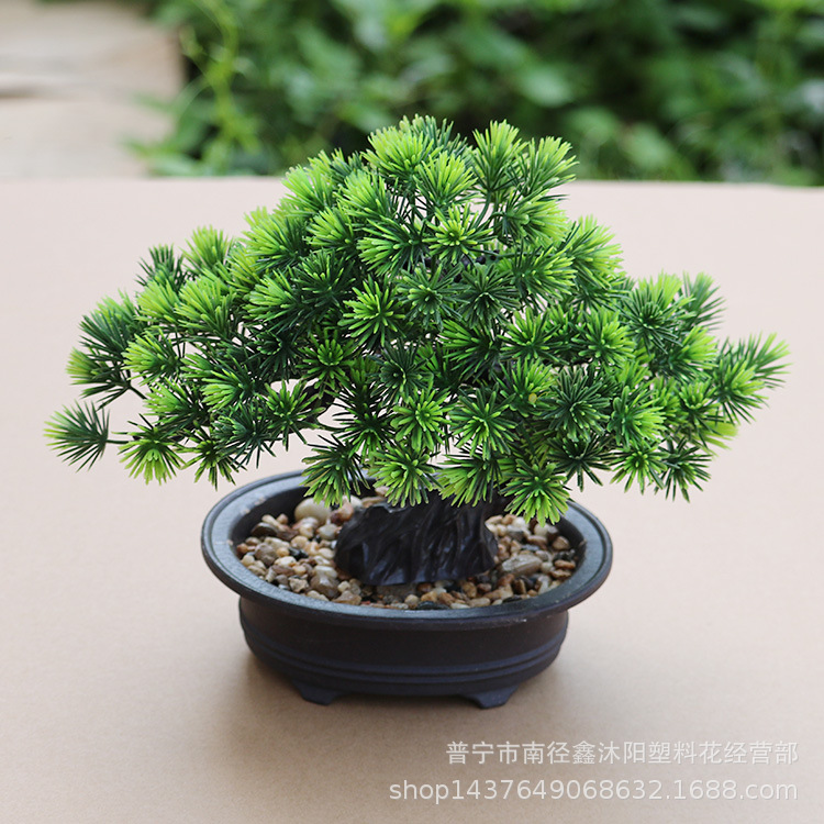 Pino artificial casa interior verde planta decoración flor artificial maceta decoración árbol artificial gran bienvenida Pino plástico bonsai