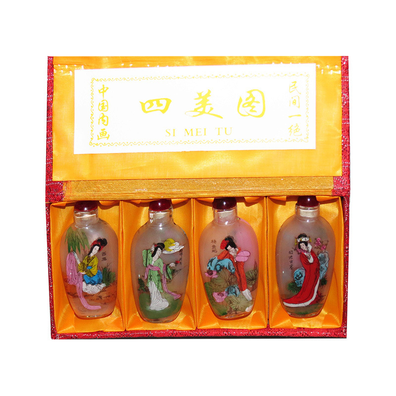 Inner painting snuff bottle set Qingming Shanghe picture landscape multi-picture set pot variety picture