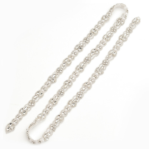 883 European and American Bridal Accessories: High-End Luxury Women's Waist Chain with Diamond-Inlaid, Minimalist Pearl & Rhinestone Embellished Waist Belt