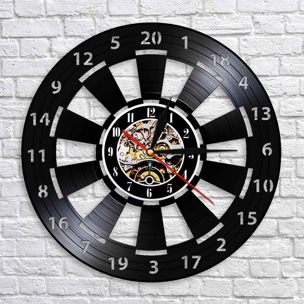 Cross Border Wall Art Vinyl Clock Night Club Bar Dart Game Record Wall Clock Modern Hair Home Decoration