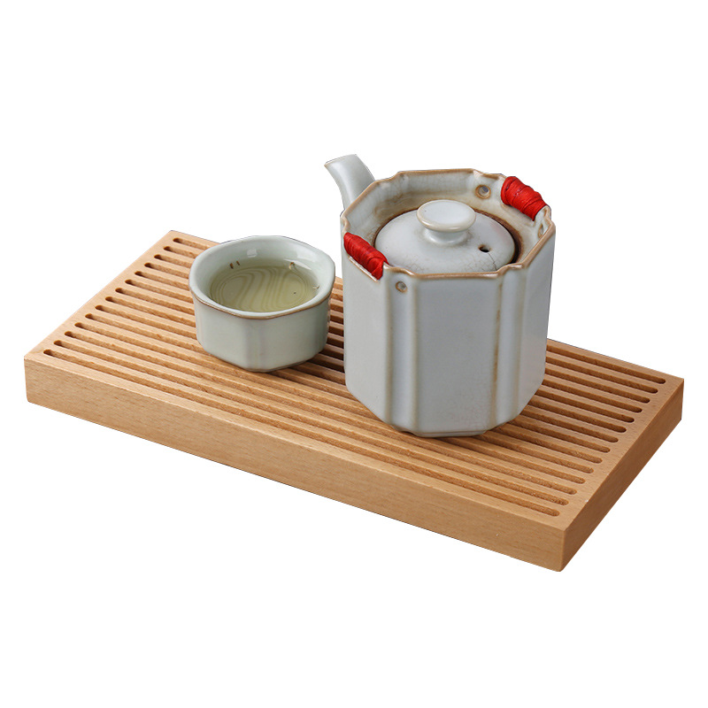 Bandeja de té madera maciza moderno minimalista estilo japonés mesa de té de almacenamiento de agua plano tallado registro té juego de té de mar bandeja de madera bandeja de frutas