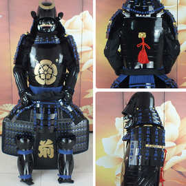古代盔甲影视道具衣服日本头盔甲胄舞台服装黑色武士甲工艺品摆件