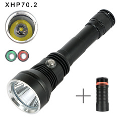 新型xhp70.2潜水懐中電灯ledアルミニウム合金強光懐中電灯プラス長型26650リチウム電池充電