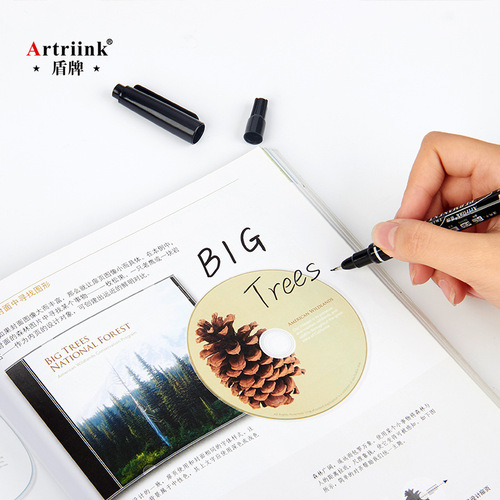 Small double-ended hook line pen art special marker wholesale durable oil-based marker pen black waterproof and non-fading