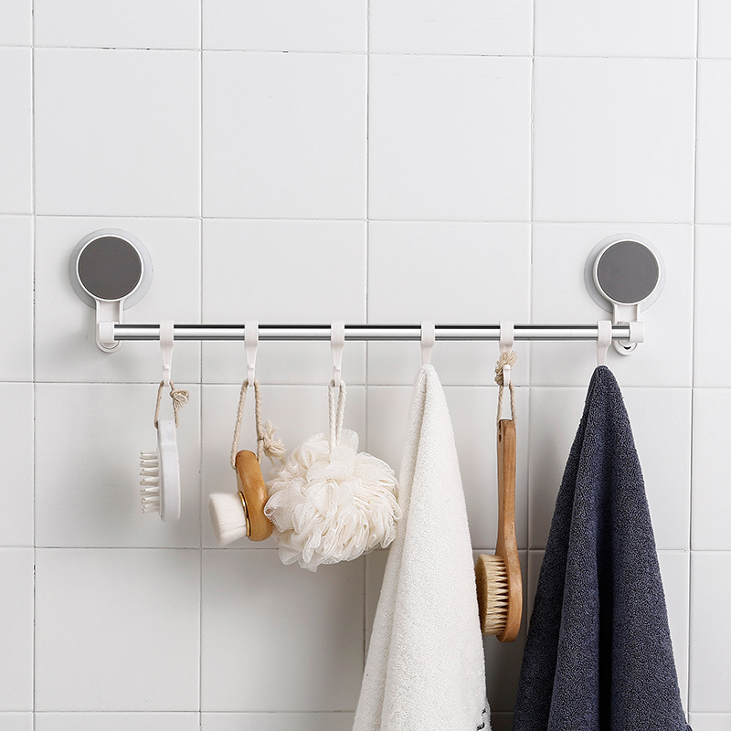 Seamless Punch-free Hook seis ganchos de almacenamiento de rack fila gancho de la cocina de organización Gancho de baño de almacenamiento rack de gancho sin costura