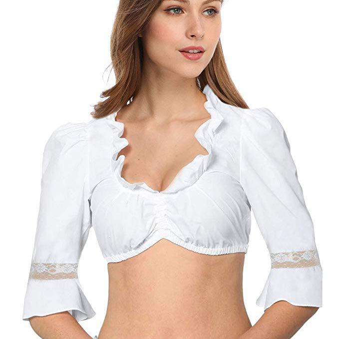 Festival de la cerveza ropa del Festival de la cerveza bávara Ding Dong ropa pequeña camisa blanca camisa de mujer