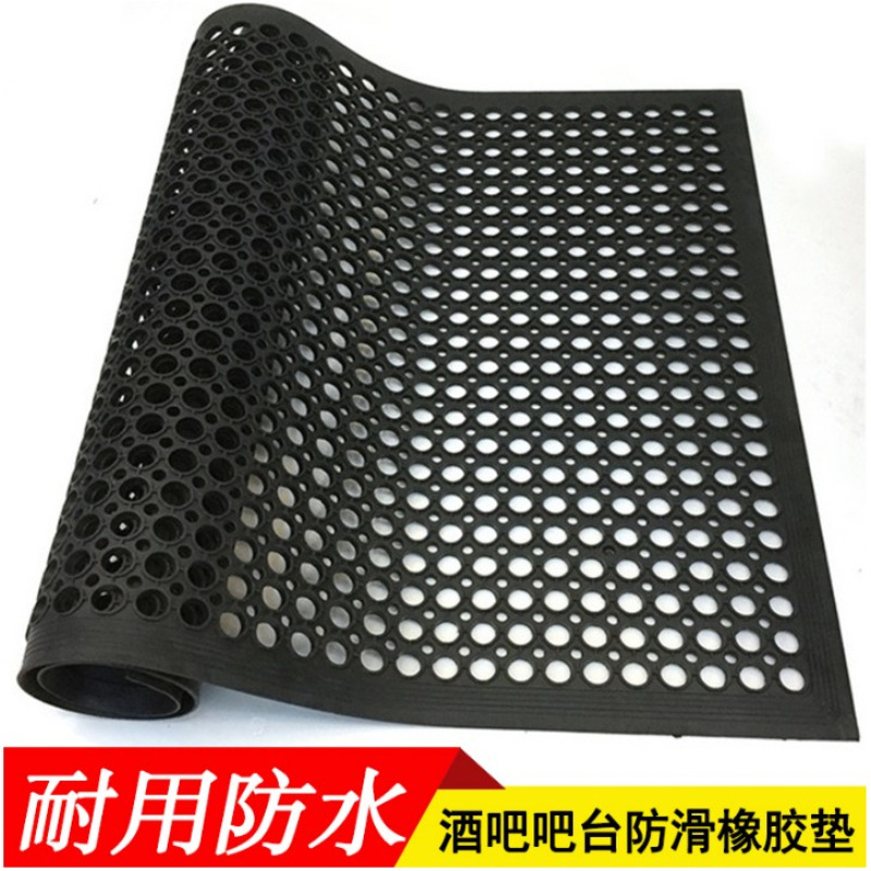 블랙 고무 바닥 매트 호텔 레스토랑 내유성 매트 호텔 중공 공장 단열 매트 주방 미끄럼 방지 발 매트