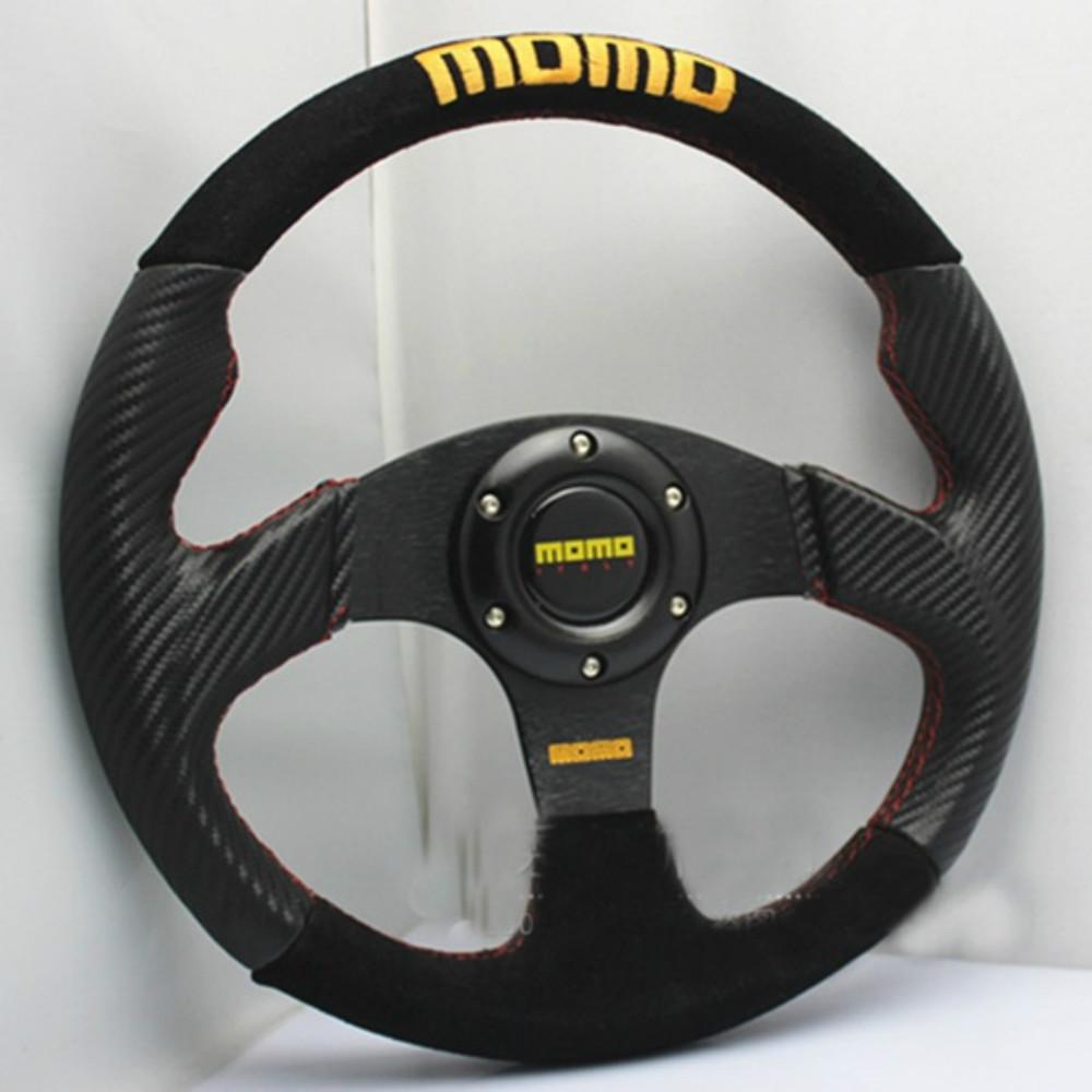 Universal Car Modified Steering Wheel MOMO Carbon Fiber Suede 14 inch 350MM (Steering wheel)