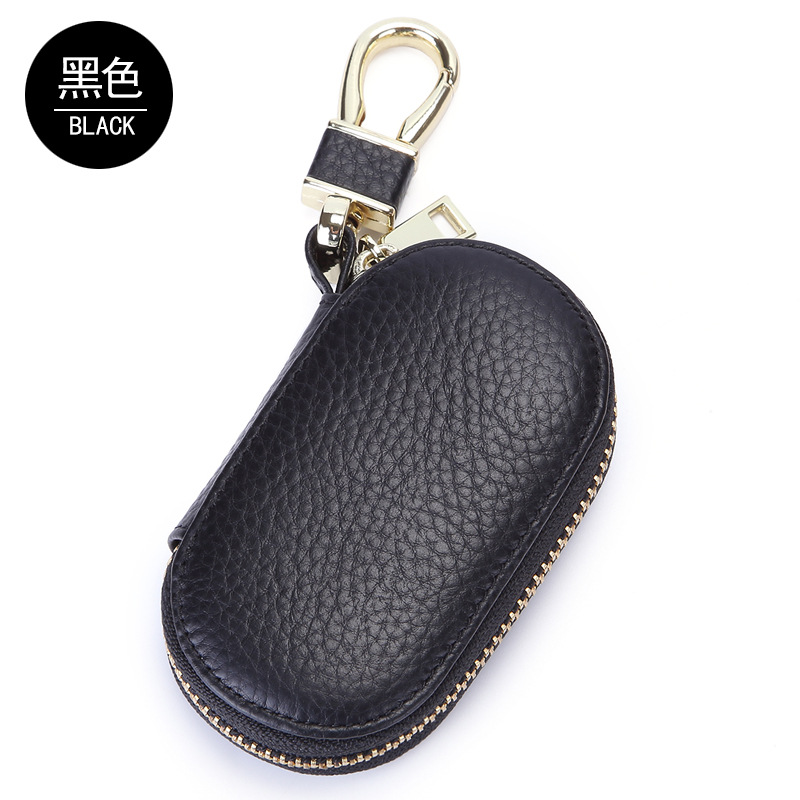 La primera capa de piel de vaca modelo universal con cremallera para llaves de coche 2024 moda nuevo conjunto de llaves fabricante al por mayor