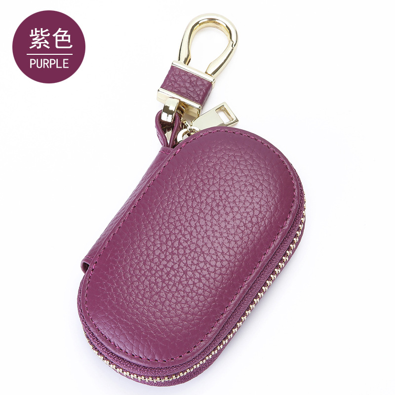 La primera capa de piel de vaca modelo universal con cremallera para llaves de coche 2024 moda nuevo conjunto de llaves fabricante al por mayor