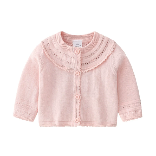 Short/pink hollow small cardigan -01