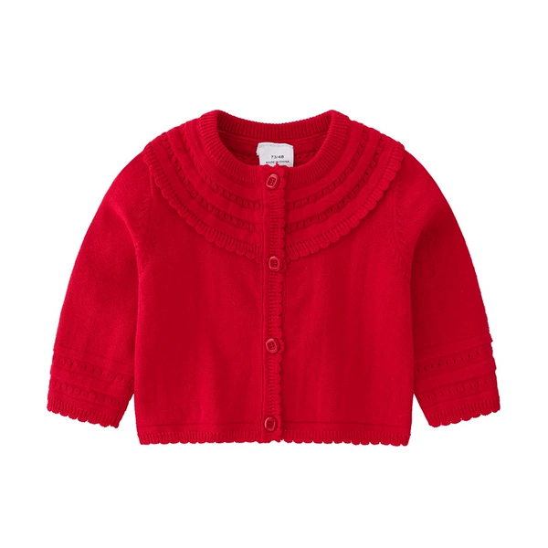 Short/red hollow small cardigan -03