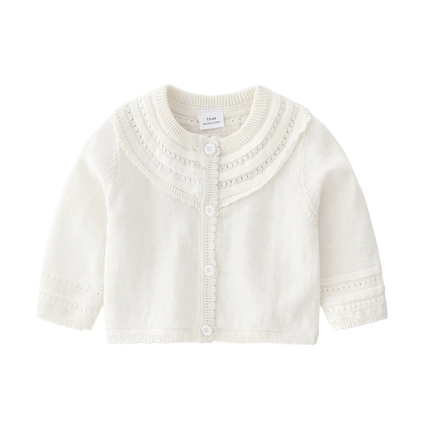 Short/white hollow small cardigan -02