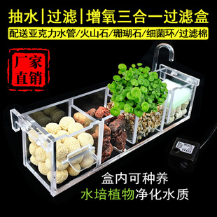 Factory direct creative fish tank filter aquarium supplies three-in-one water purification external mute wall-mounted filter box