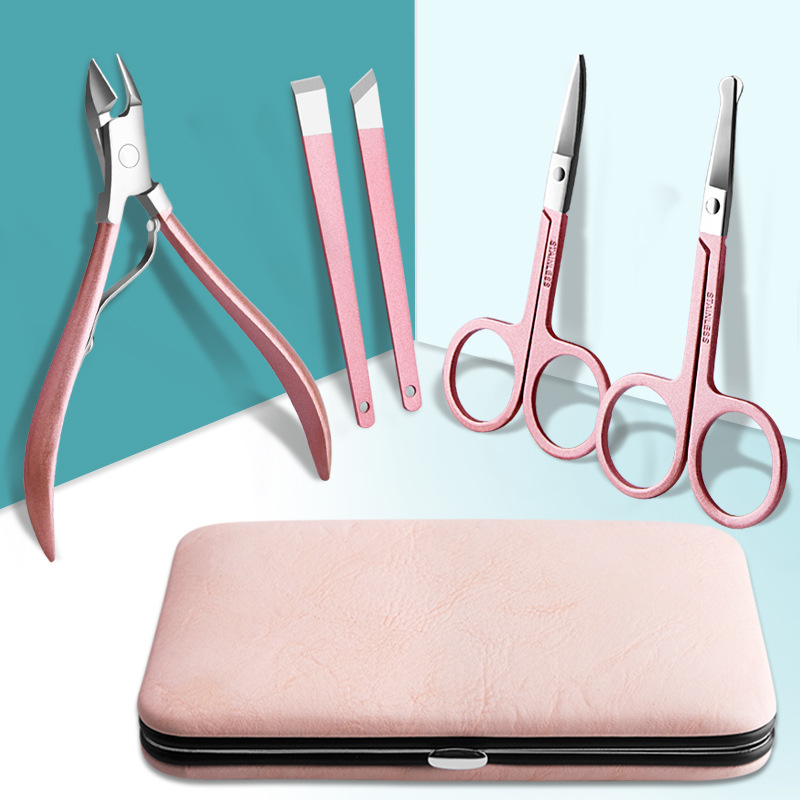 Golden set stainless steel contains rose for nails