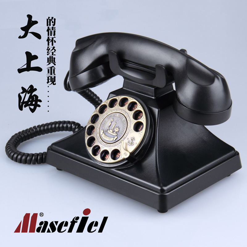 欧式仿古旋转拨号创意时尚酒店办公家用插卡无线老式复古电话座机