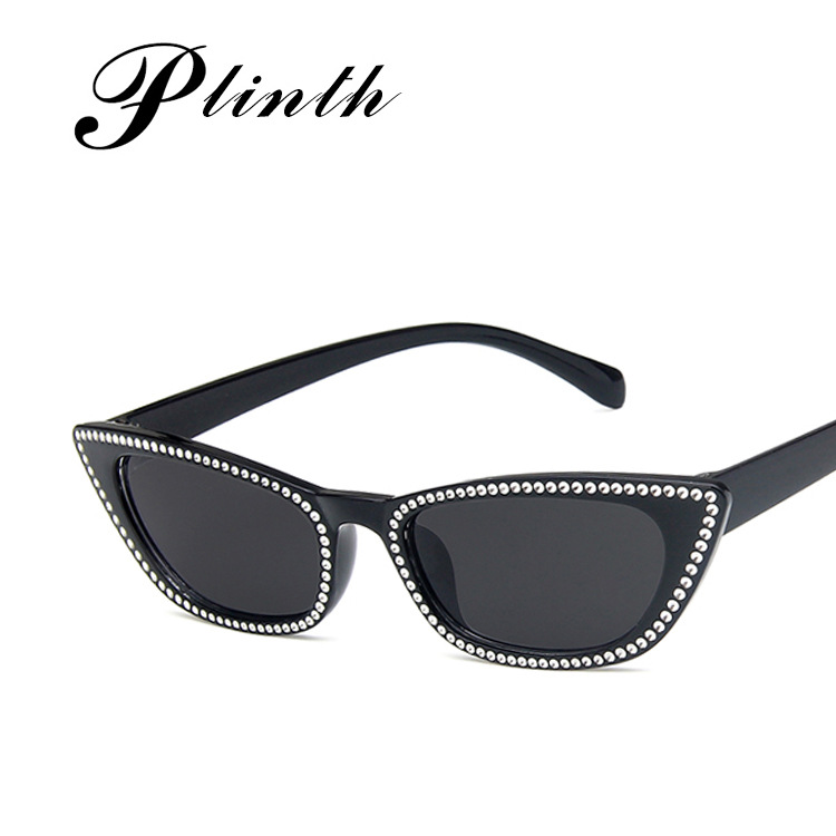 Imitation Diamond Cat-Eye Sunglasses 2019 Fashion Small Frame Women's Trendy Personality Sunglasses Internet Celebrity Sunglasses 5100