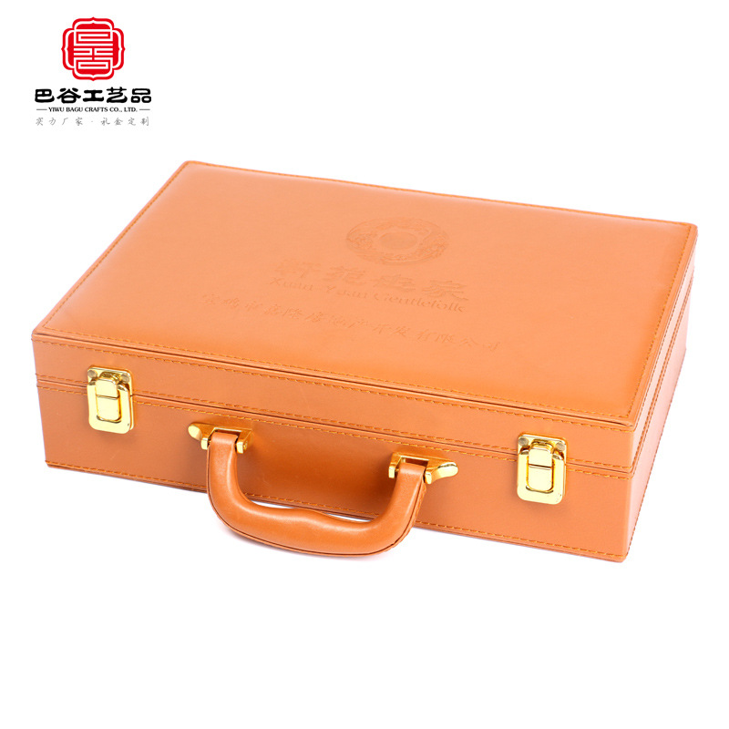 高档皮质交房盒 交房礼箱 交房礼盒厂家 现货交房密码箱 皮盒厂家