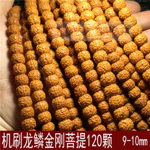 厂家供应机刷龙鳞小金刚菩提藏式108颗9-10mm黄金尺寸加12颗备籽
