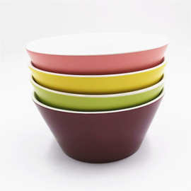哑光糖果色陶瓷碗出口日韩广告礼品双色釉印刷logo韩式饭碗面碗