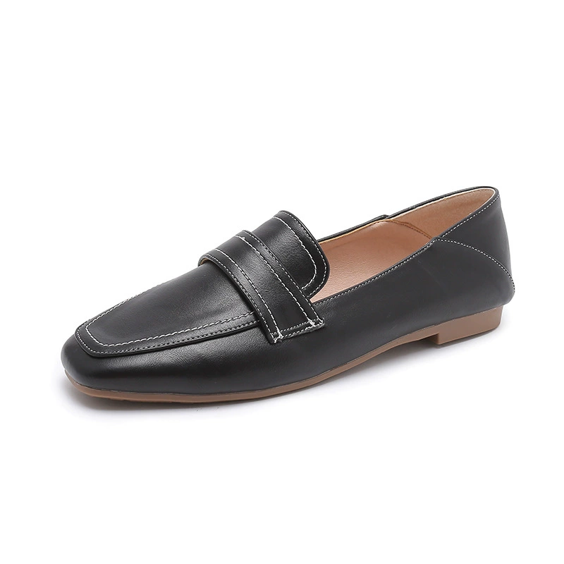 Женские повседневные лоферы на плоской подошве, универсальные слип-онары, размеры 34–43, Черный/Абрикосовый