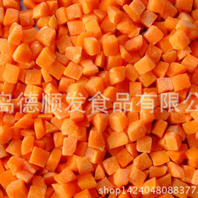Fresh quick-frozen diced carrot 10 * 10mm/carrot silk 4*4*40/hotel restaurant vegetable semi-finished products