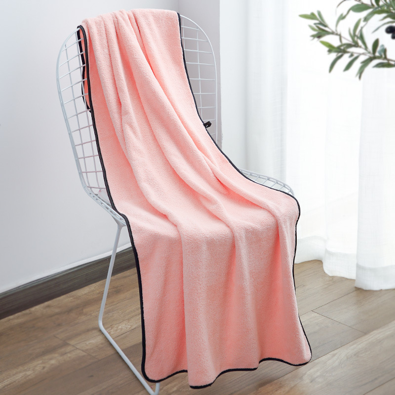 Coral Velvet Absorbent Bath Towel for Adults and Kidsren, Quick-Drying Large Korean Style Men's and Women's Thickeneded Towel, Household Soft Bath Towel