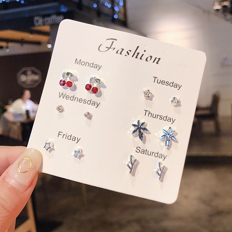 Pendientes de moda de estilo coreano pendientes simples para mujeres ins pendientes elegantes de celebridades de Internet Corea del Sur lindos pendientes de aleación fresca