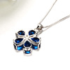 Advanced jewelry, sapphire pendant flower-shaped, necklace, Korean style, high-quality style, wholesale