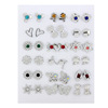 Earrings, set, accessory, simple and elegant design, 18 pair