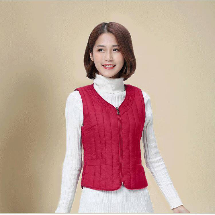 Anti-season Women's Down Cotton Vest Short Autumn and Winter Middle-aged and Elderly Slim-fit Vest Warm Waistcoat Anti-season Women's Down Cotton Vest Short Autumn and Winter Middle-aged and Elderly Slim-fit Vest Warm Waistcoat