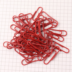 Bound stationery nickel-plated metal paper clips desk organizer red plastic paper clips 28mm clips