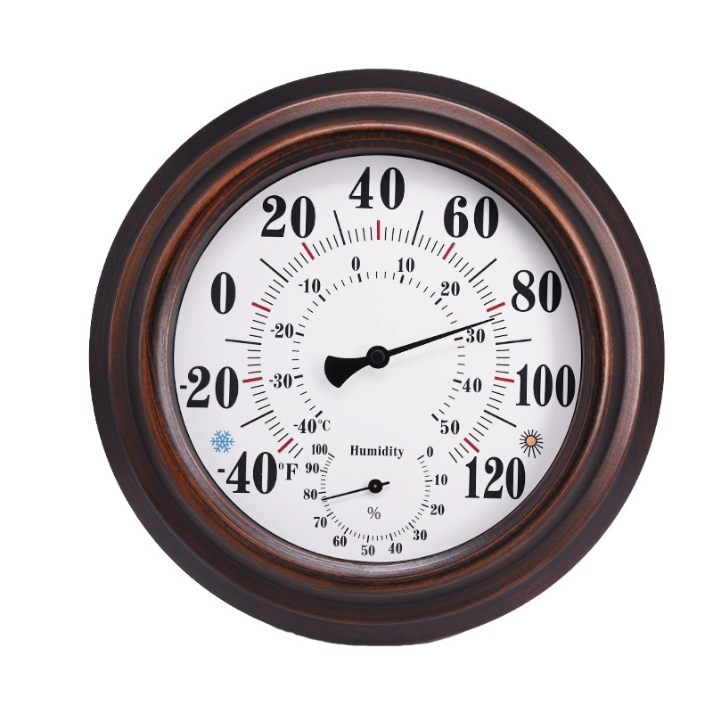 Украшение домочадца гигрометра температуры 20CM крытое настенное бронзовое американское измерение температуры влажности