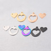 Set stainless steel, accessory heart-shaped, mirror effect, 29.7×25mm, 15×19mm