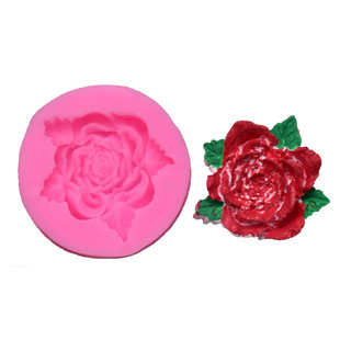 DIY baking utensils with leaf rose shape cake decoration liquid sugar cream clay silicone mold
