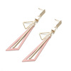 Fashionable long triangle, universal earrings with tassels, Korean style, simple and elegant design