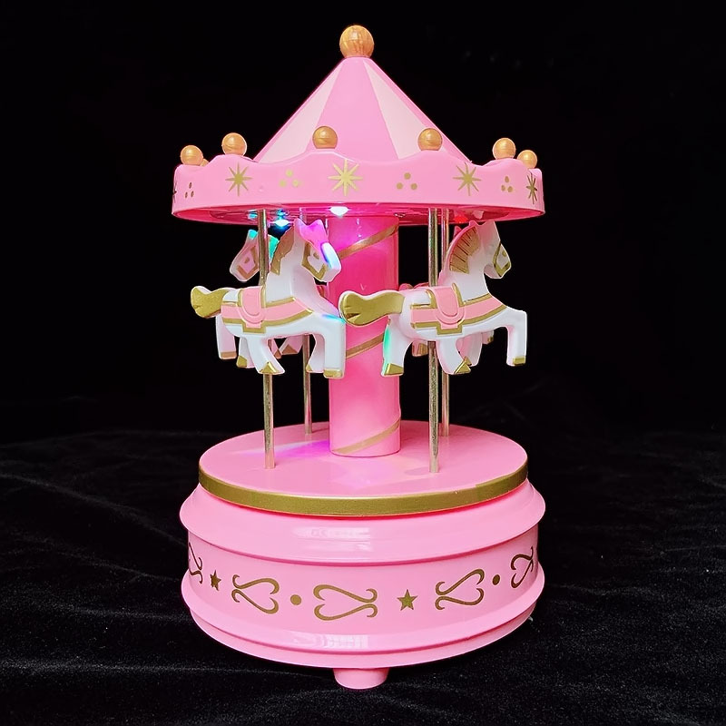 ライト付き回転トロイの木馬オルゴールケーキ装飾クリスマス装飾アイデア観覧車子供誕生日プレゼント衣装
