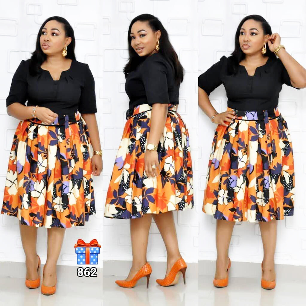 African Plus Size Women's Dress Aliexpress Cross-Border Supply Color Matching Splicing Large Hem Dress