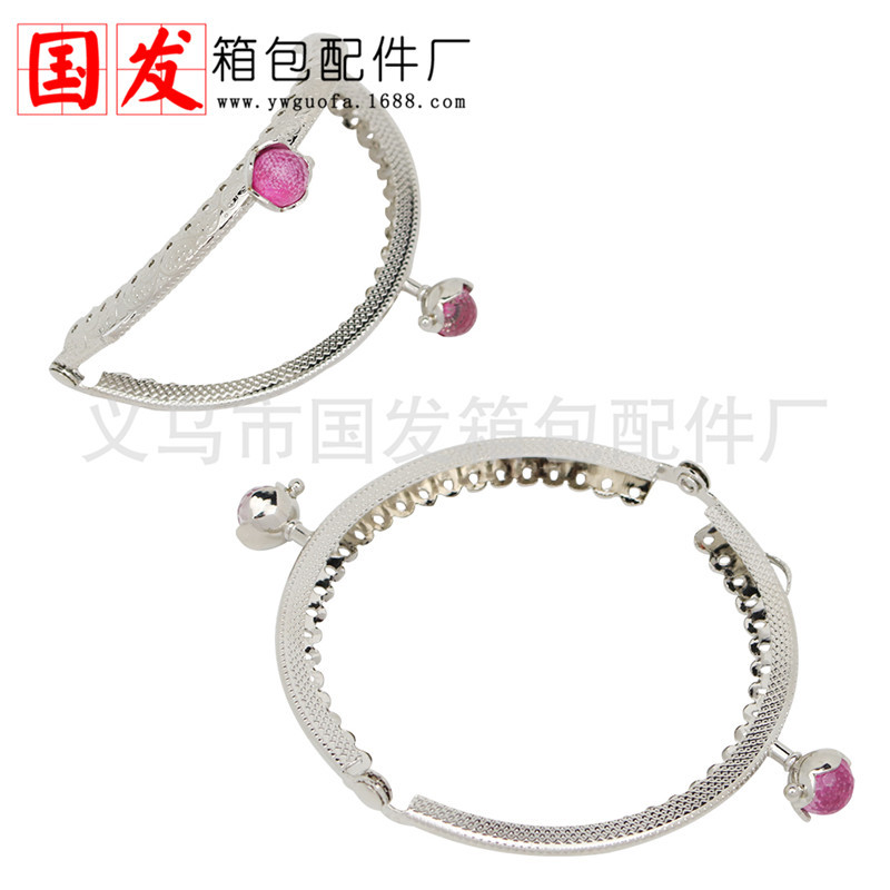 8.5cm semicircular encaje en relieve cabeza de loto de coral oro plateado 0106 - YS