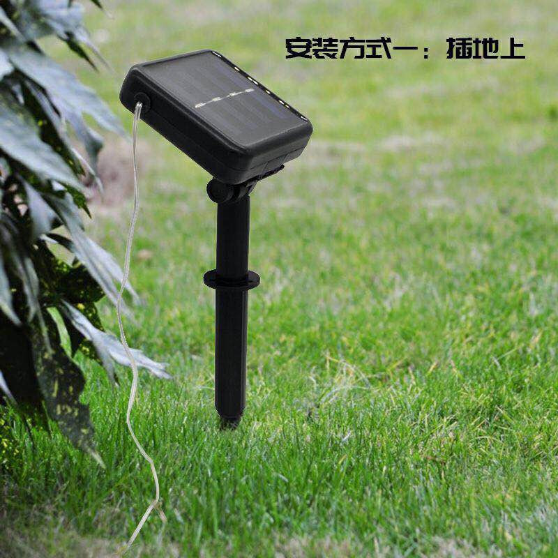 LED de alambre de cobre solar Cadena de luz al aire libre impermeable patio luz decorativa luz del día de Navidad control remoto luz solar
