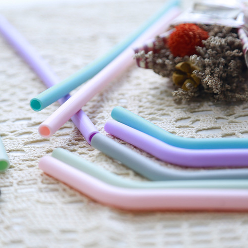 Disposable silicone colorful multi-purpose creative beverage straws wholesale manufacturers wholesale