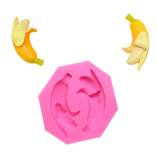 DIY Baking Tools 2 Holes Banana Flip Cake Decoration Chocolate Aromatherapy Plaster Liquid Silicone Mold