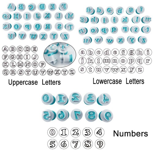 26 uppercase and lowercase alphanumeric biscuit spring press molds, cake printing press molds, cutting mold baking tools