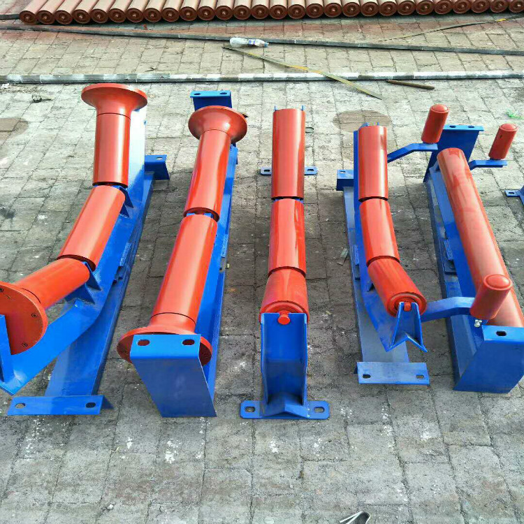 输送机槽型托辊支架组 皮带机缓冲架摩擦调心支架锥形调心支架H架