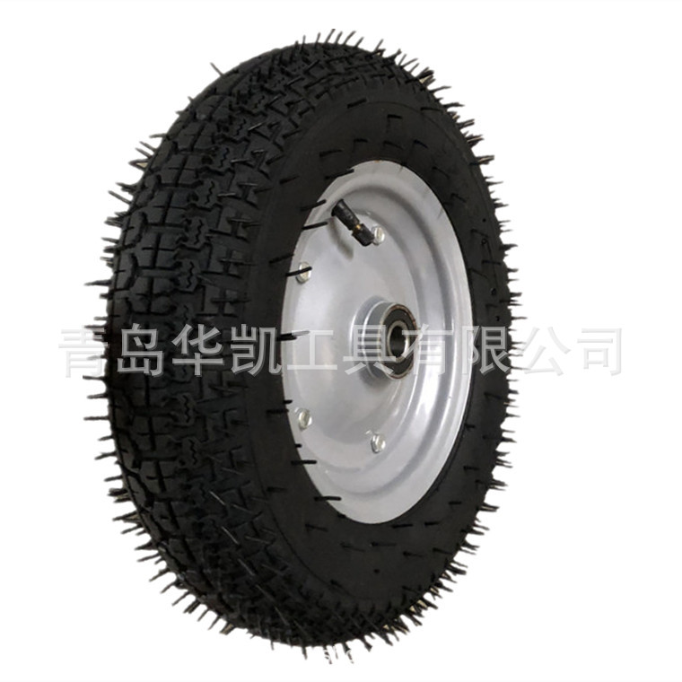 4.80/4.00-8充气轮子16寸 4.00-8深大花花纹碎枝机橡胶充气轮胎
